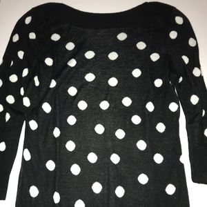 Ann Taylor black and white polka dot sweater.